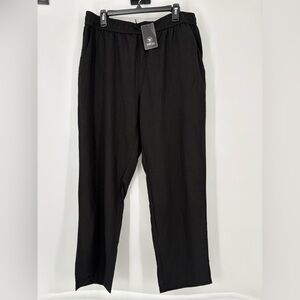 NWT iWOO‎ MIEINIS Wide Leg Women’s Black Linen Pants